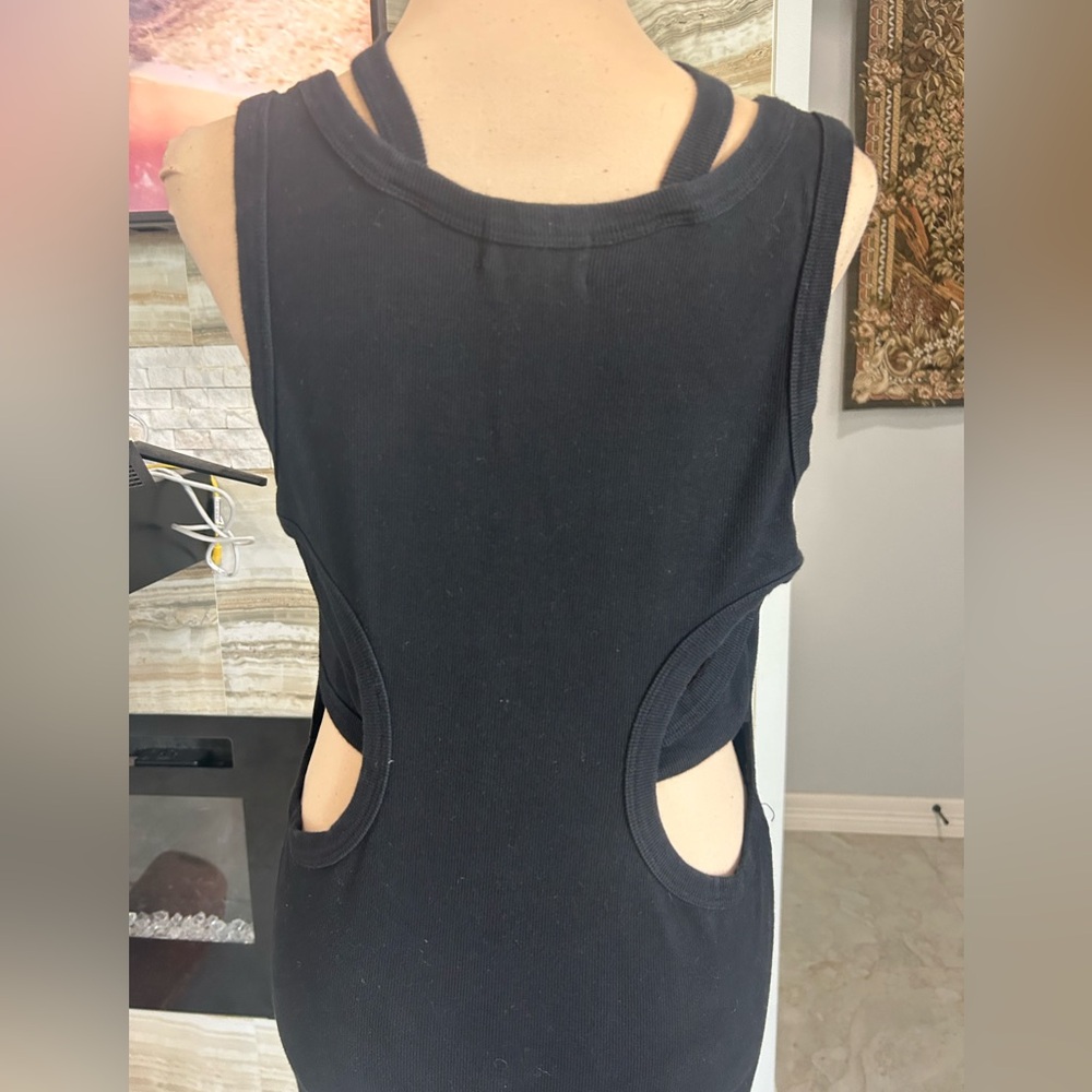 Anthropologie t.la Black Bodycon Cut Out Midi. Size L - Picture 7 of 11